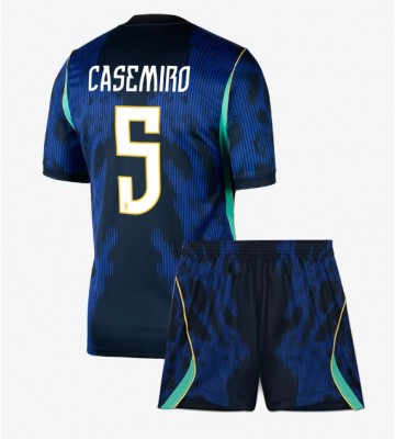 Brasilien Casemiro #5 Udebanetrøje Børn VM 2026 Kortærmet (+ Korte bukser)